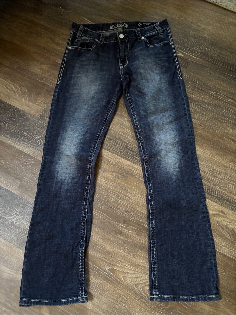 Rock & Roll Cowgirl Women's Dark Blue Boyfriend Jeans 30 waist